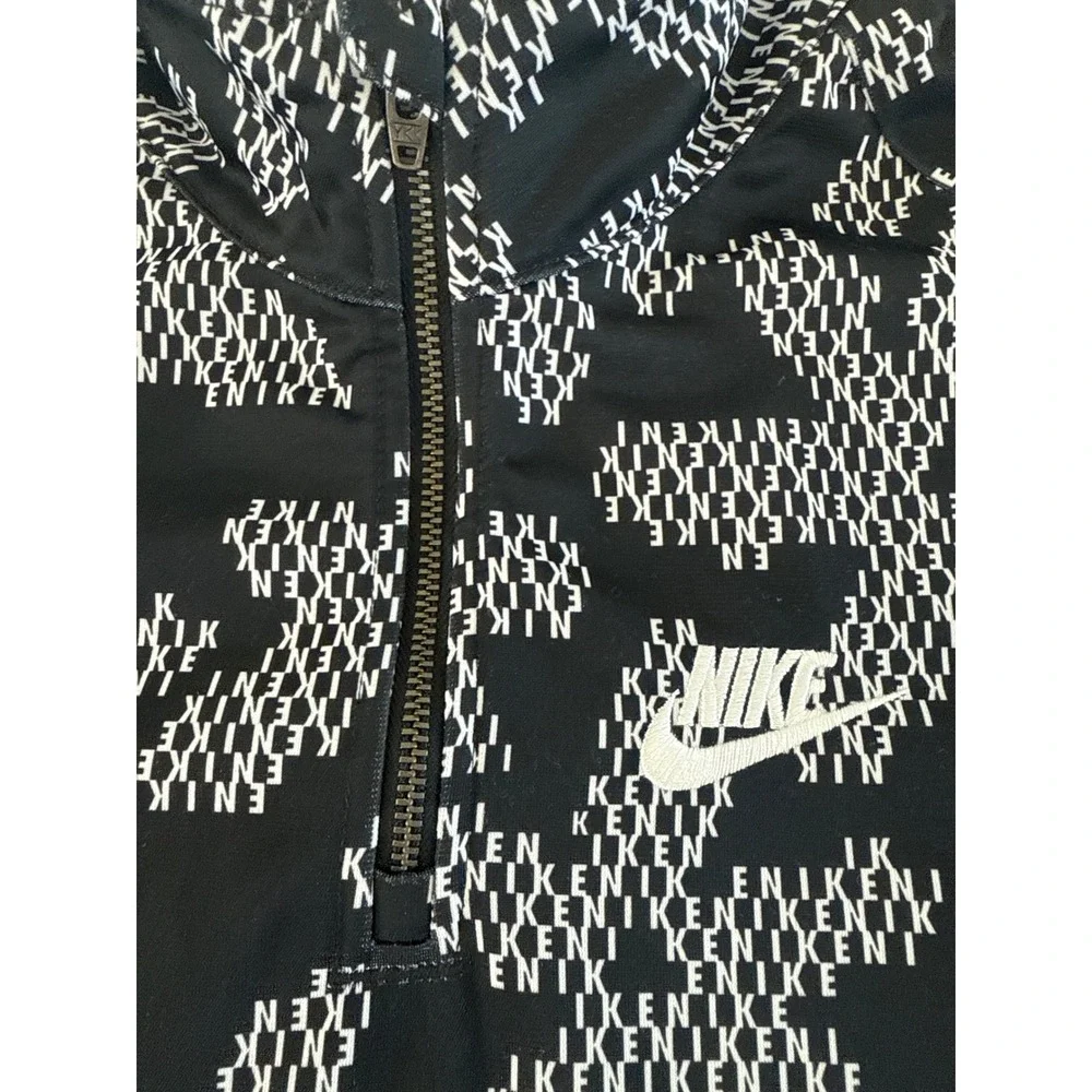 Nike Sportswear Girls' XL Black & White Floral Short Sleeve Dress DM8212 Zip‎